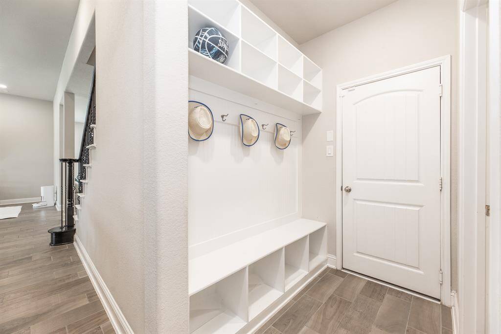 Mud room by the garage.