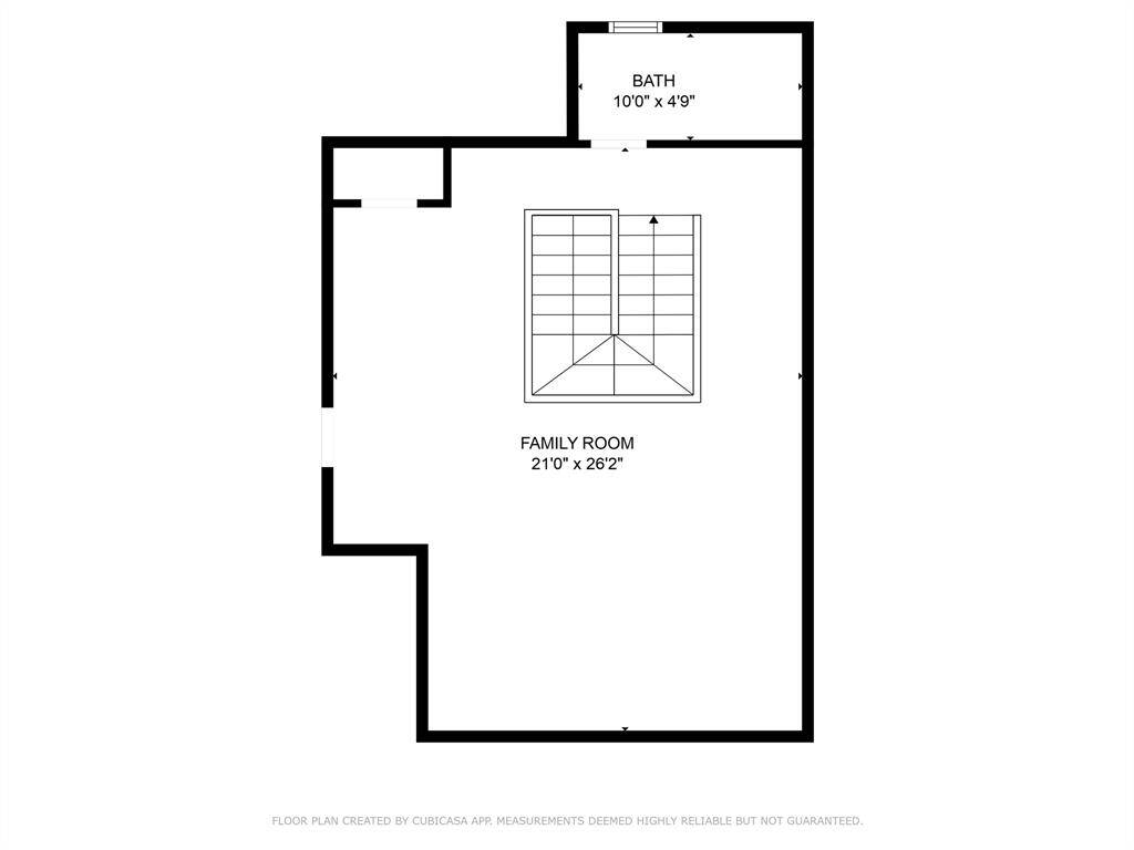 2nd floor layout (game room and bathroom only)