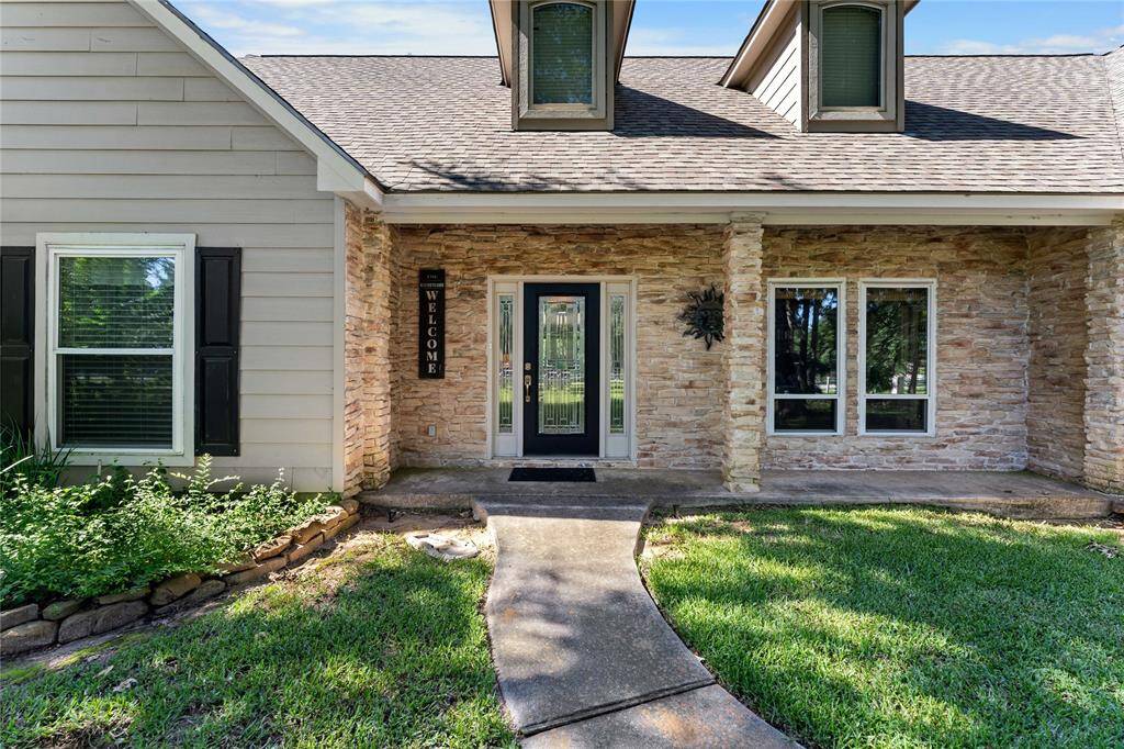 Front porch with beautiful stone work!