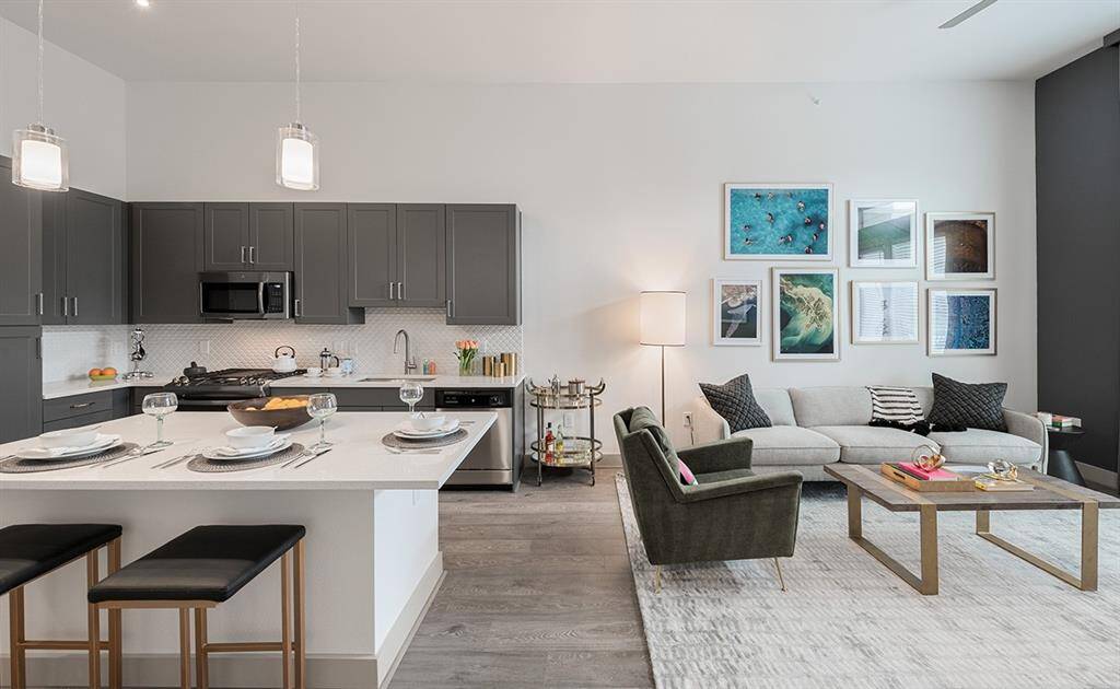 Photos are of a similar 1 bedroom plan. This one is flipped.