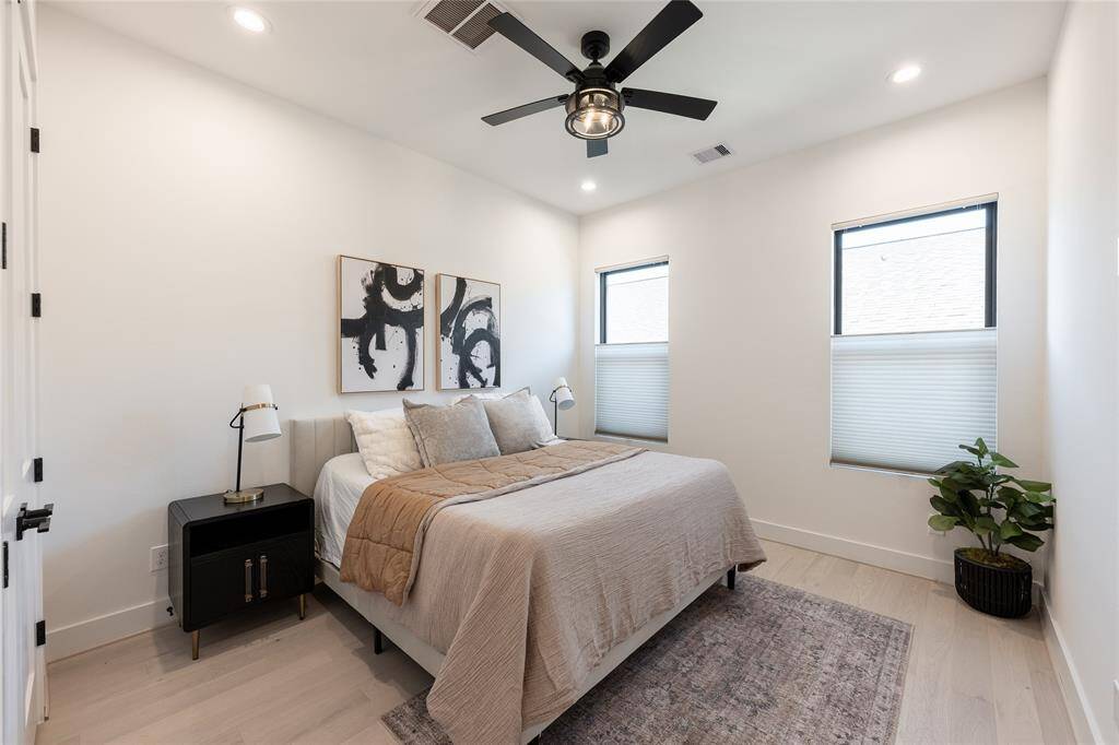 A private haven within the home, this bedroom offers a seamless blend of architectural beauty and everyday comfort.