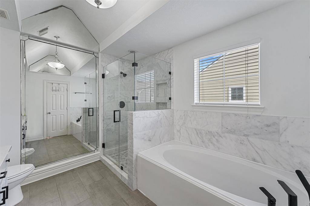 and a frameless shower