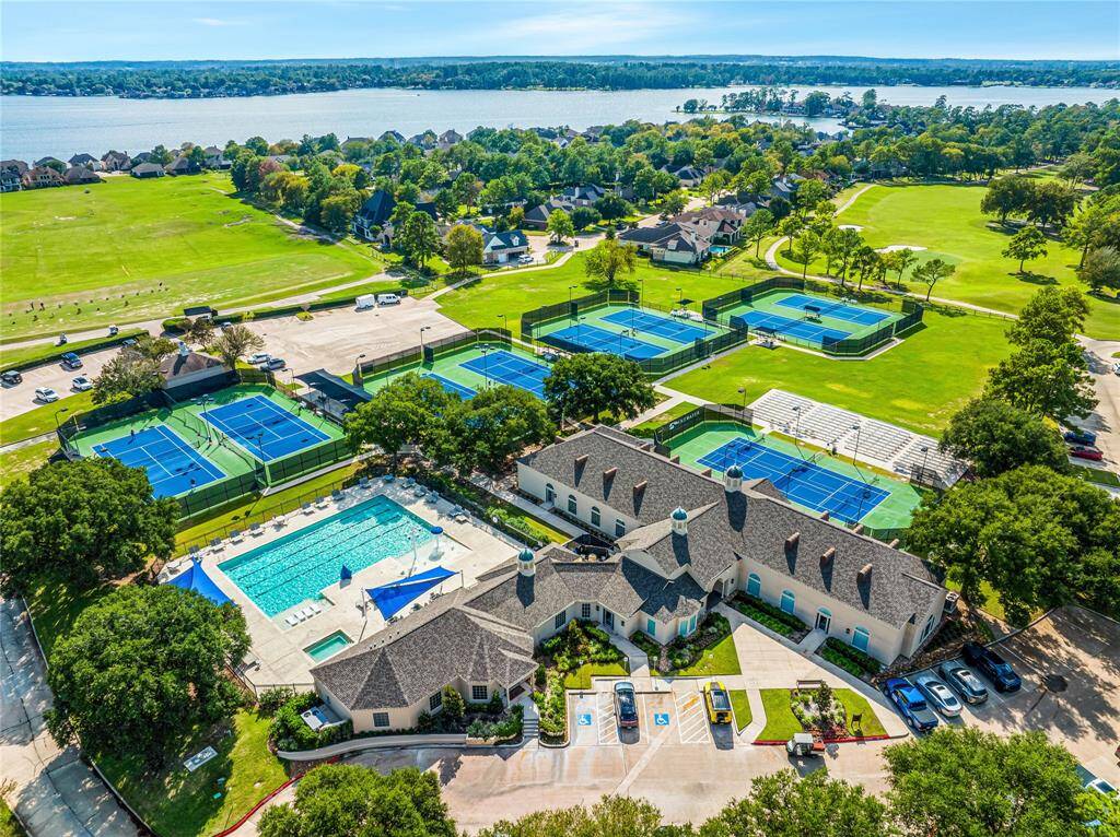 Aerial view of the club amenities. Tennis anyone?