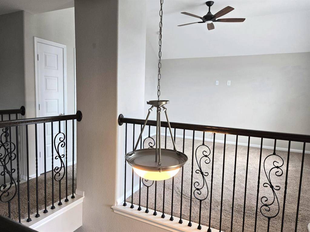 One more angle of the game room and gorgeous wrought iron spindles!