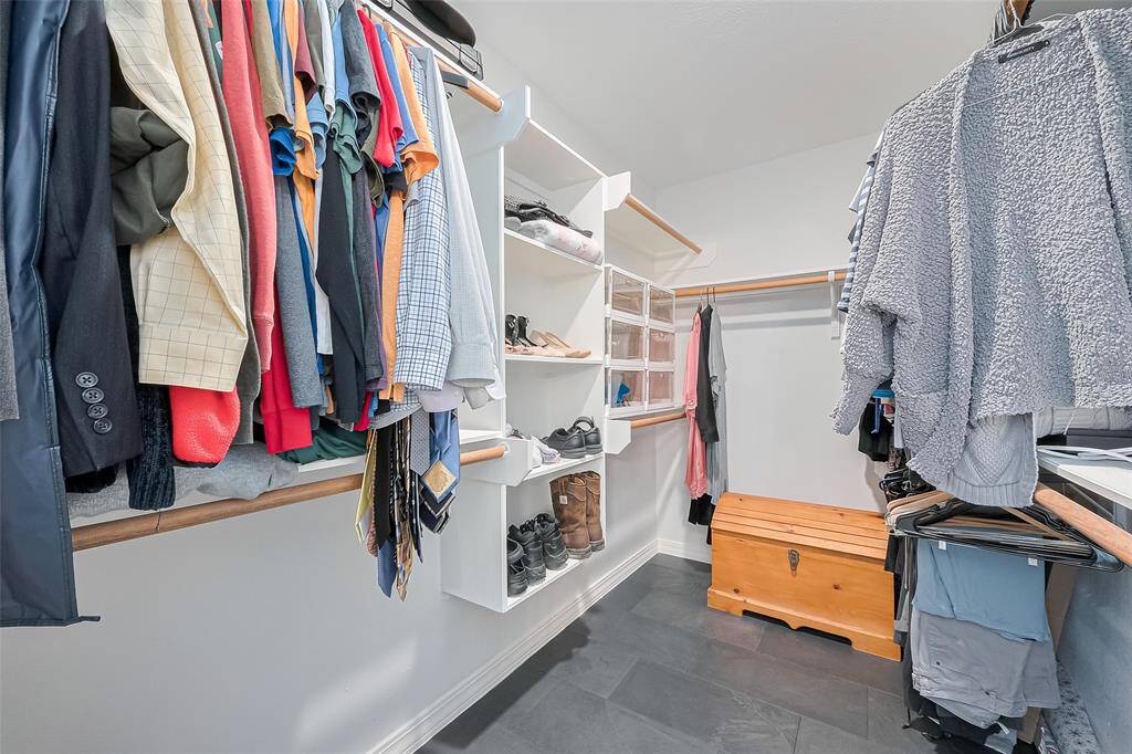 Large walk-in closet off the primary bathroom.