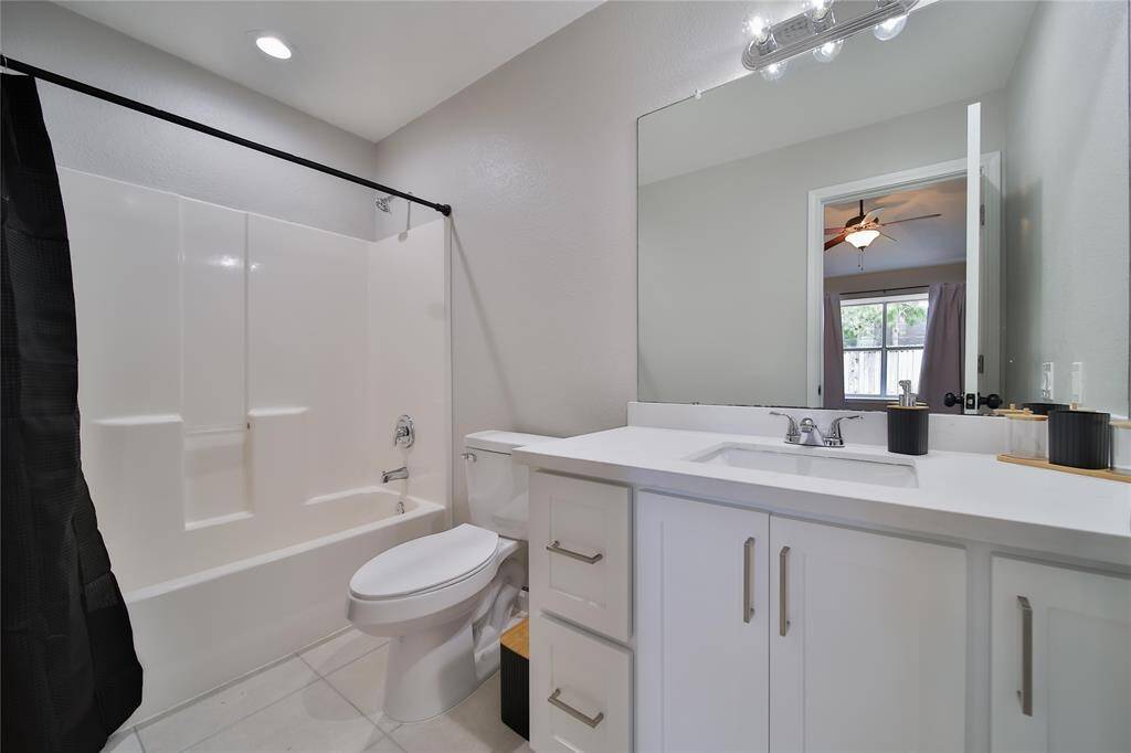 New countertops, cabinets and toilets.