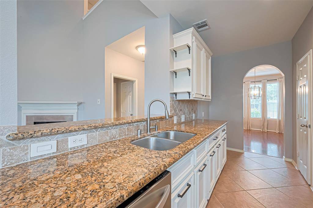 Kitchen open to living room