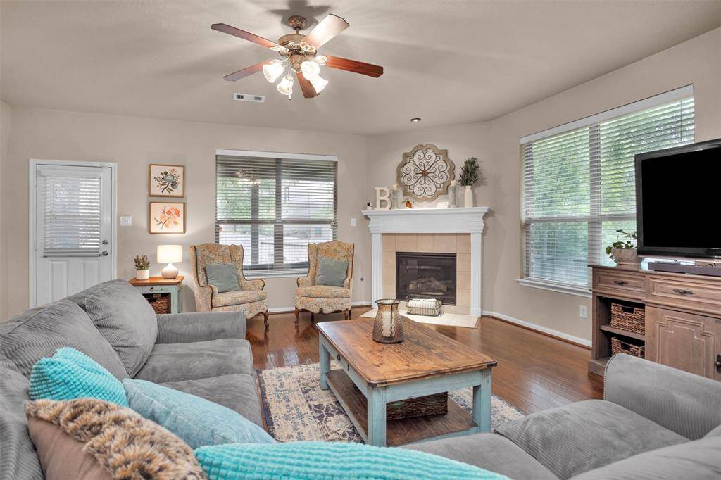 Gas fireplace for warmth and ambiance.