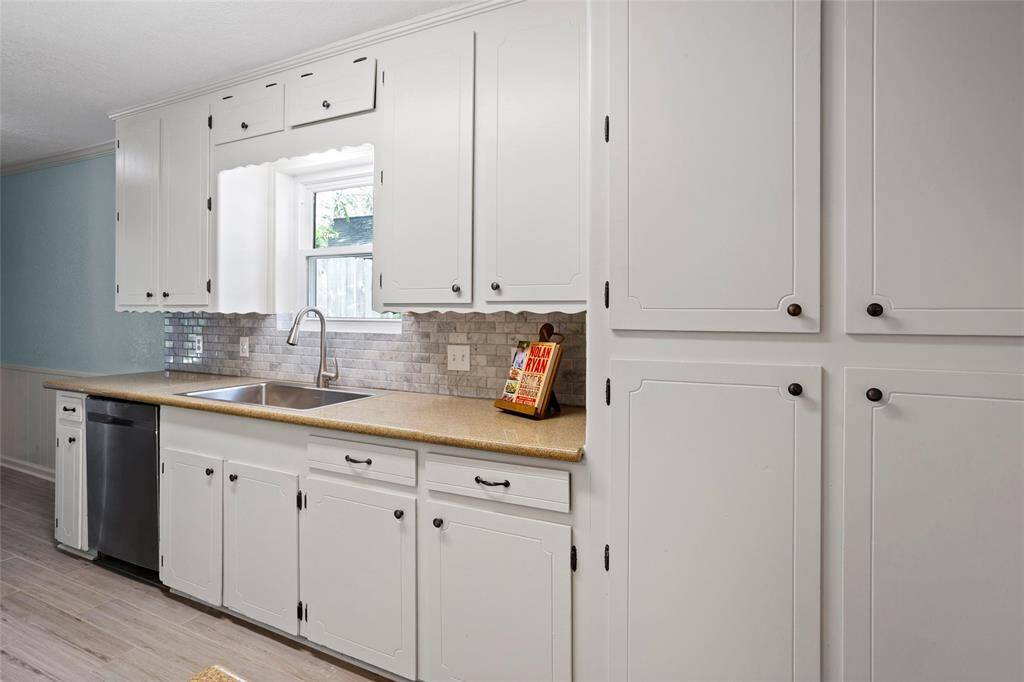 All wood cabinets.