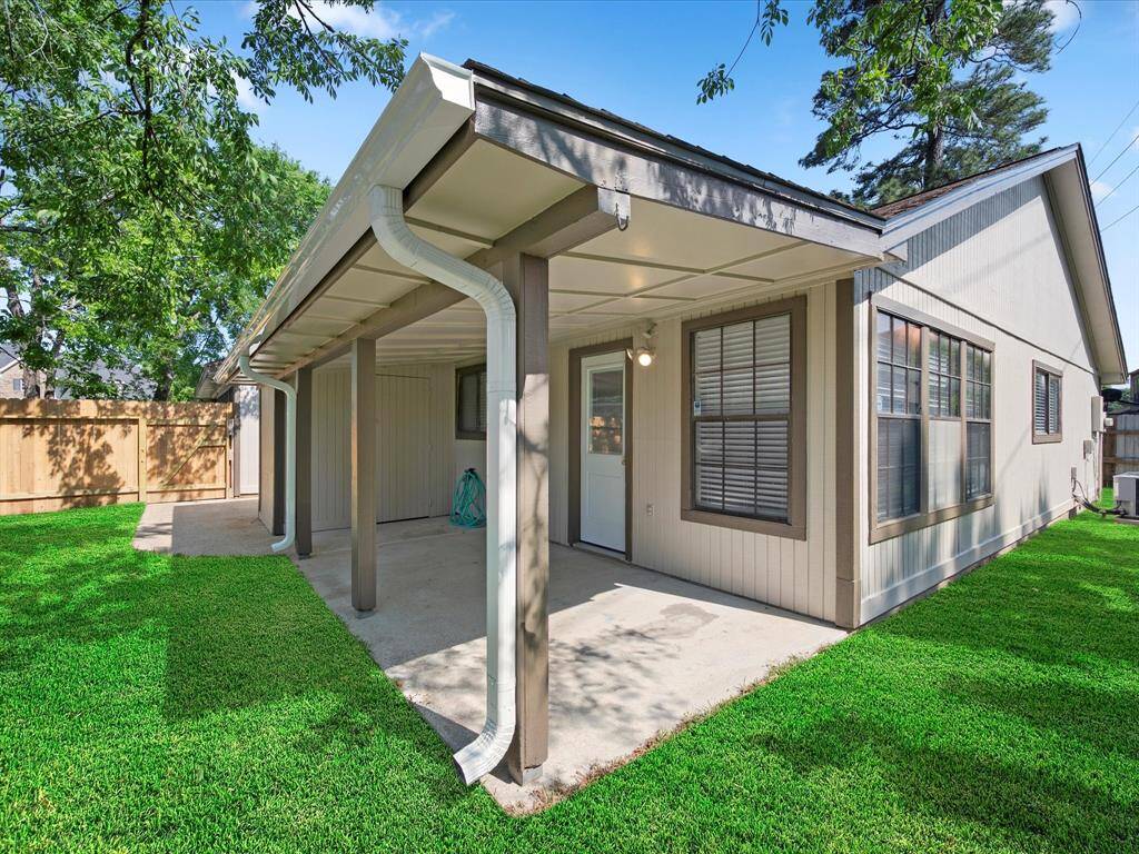 Covered Back Patio with Storage Shed