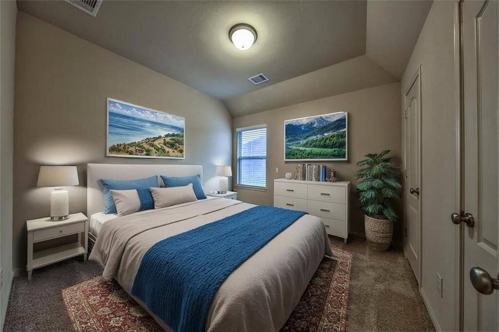 The right wing features two spacious guest bedrooms, each with high ceilings and thoughtful design details throughout.