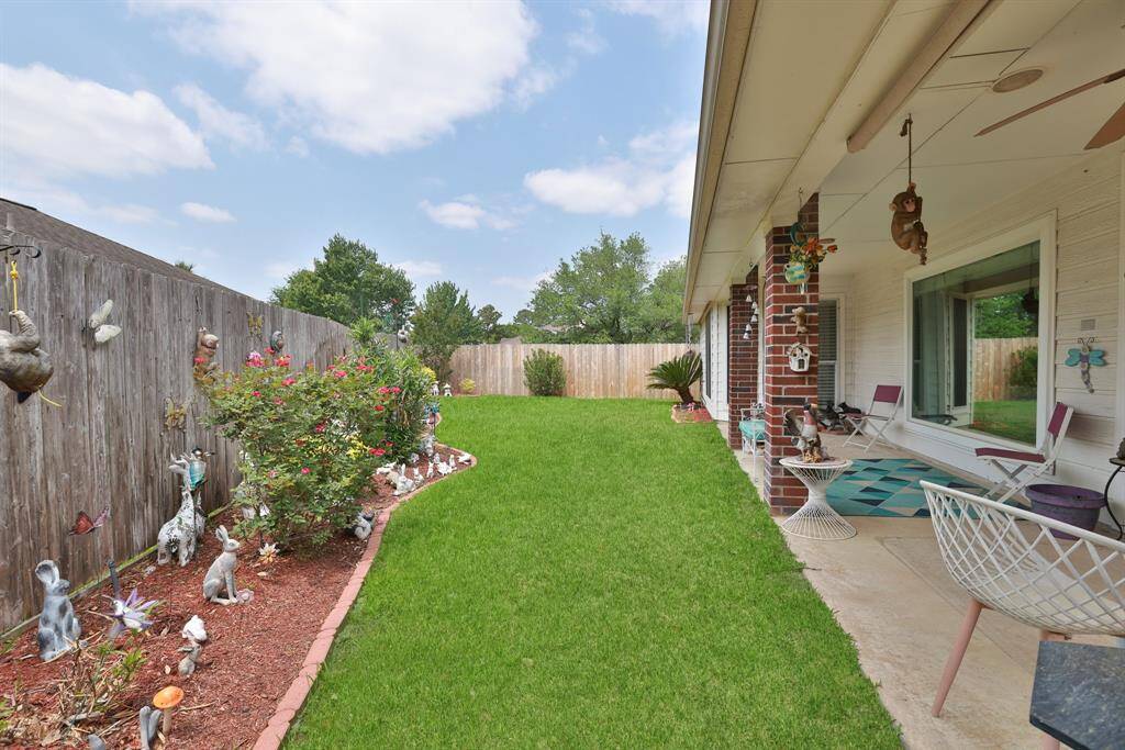 Lovely backyard with designated landscape space.