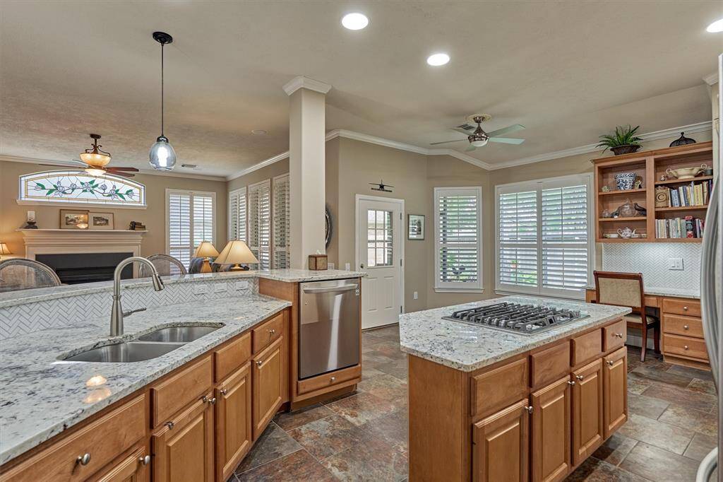 The dishwasher is elevated for easy loading and unloading.
