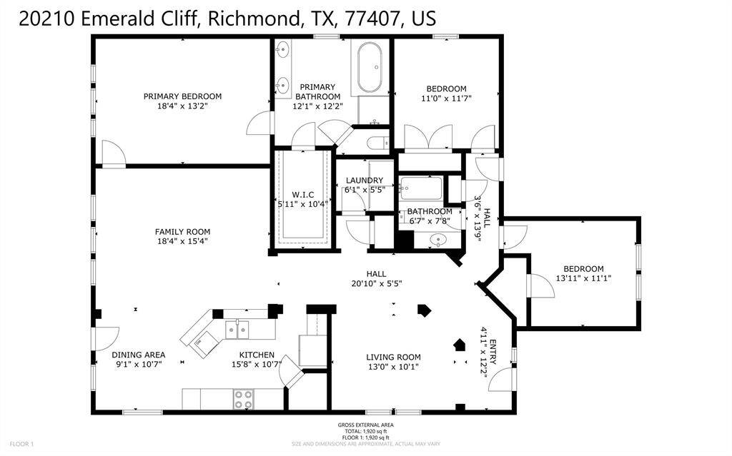 Floorplan for 20210 Emerald Cliff Lane.