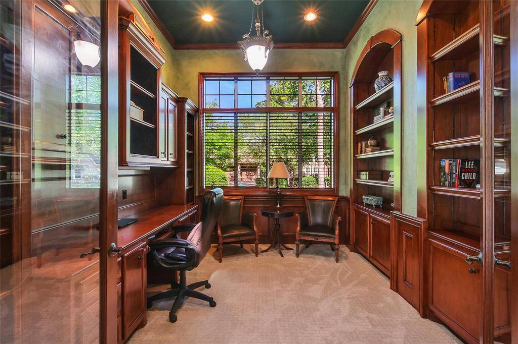 Generous sized office tucked away from the rest of the home.