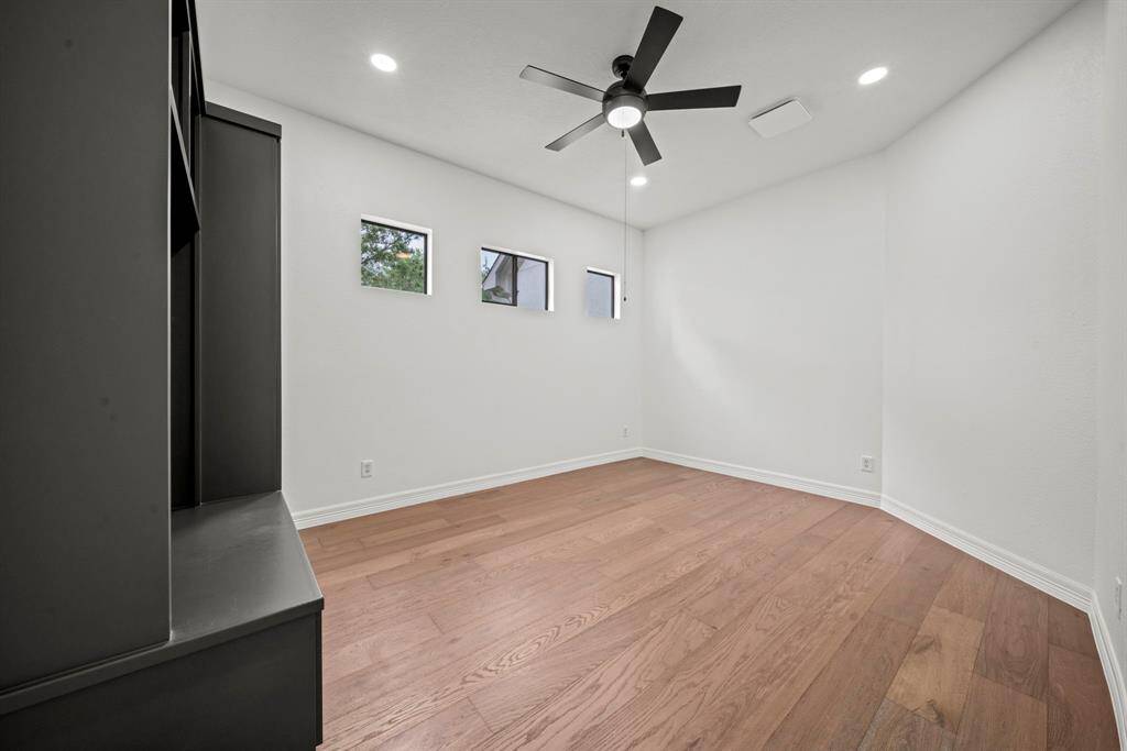 This flex room is downstairs off the den