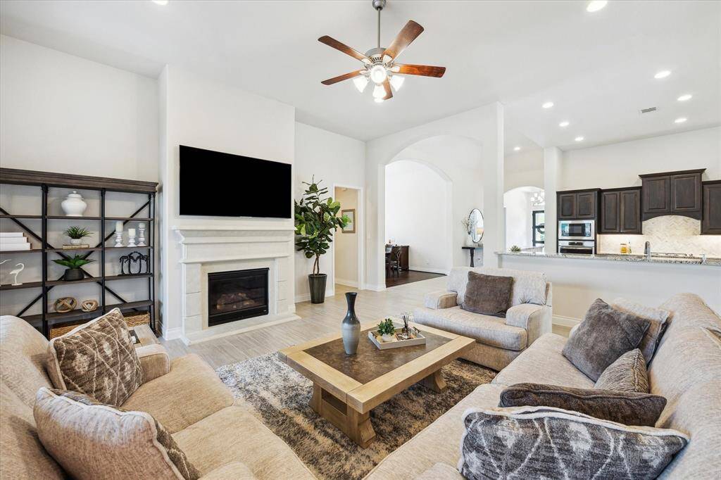 Family room and kitchen