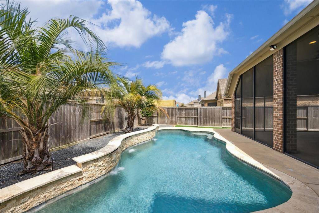 View of pool from hot tub