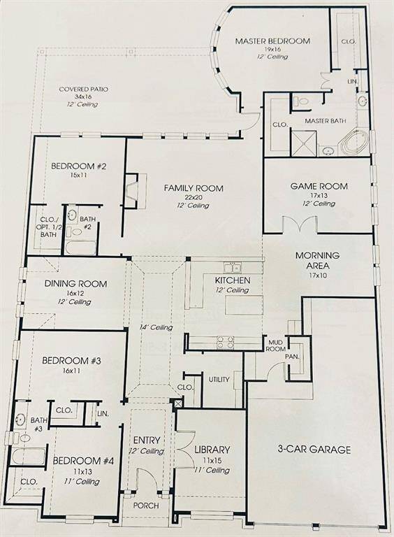 Floor plan. Home has the optional 1/2 bath.