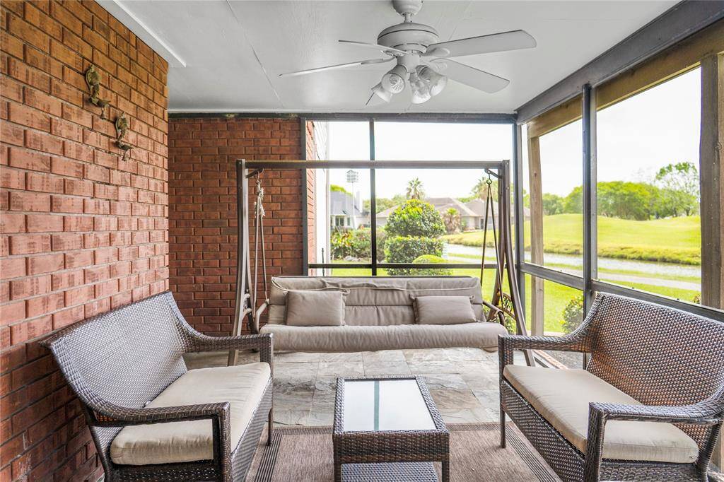 The screen porch is perfect for the hot summers. It’s a great place to relax!