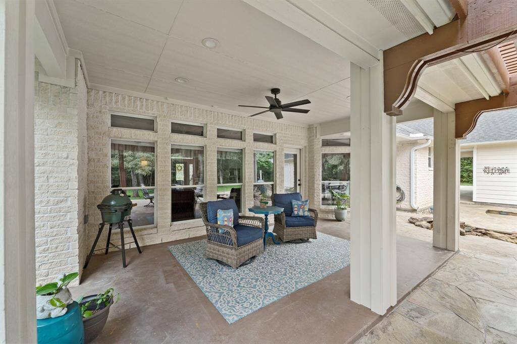 Covered patio area great for winding down after a long day.