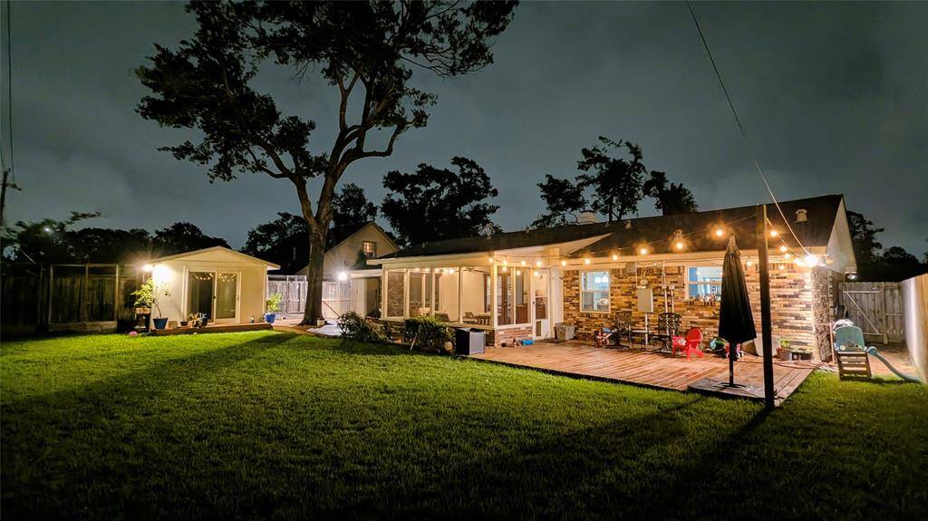 Backyard at night