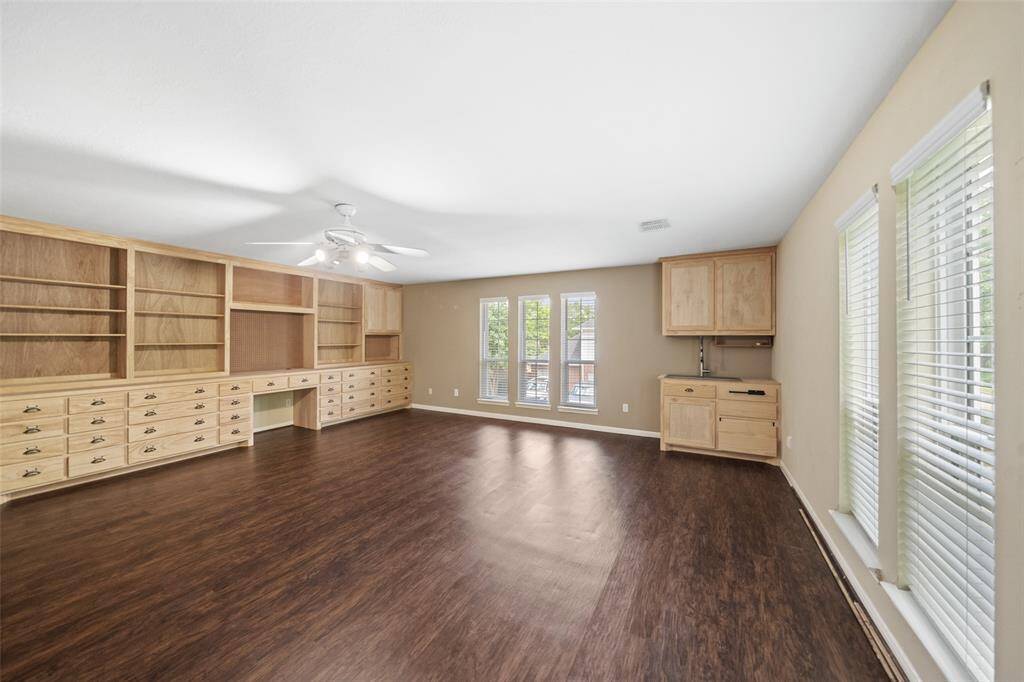 The very large game room is located above the three-car garage.