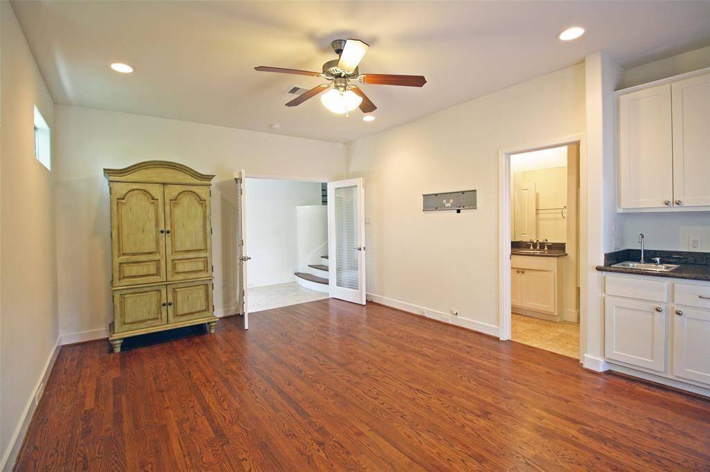 This bedroom is easily furnished with a king bed, office space, and dressers with room to spare! Private Bathroom with walk-in closet.