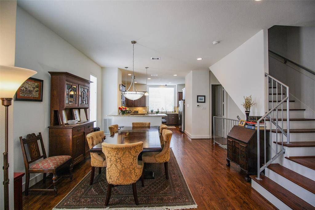 Great sized dining area allows for elongated dining tables, china cabinets, & additional hutches/credenzas.
