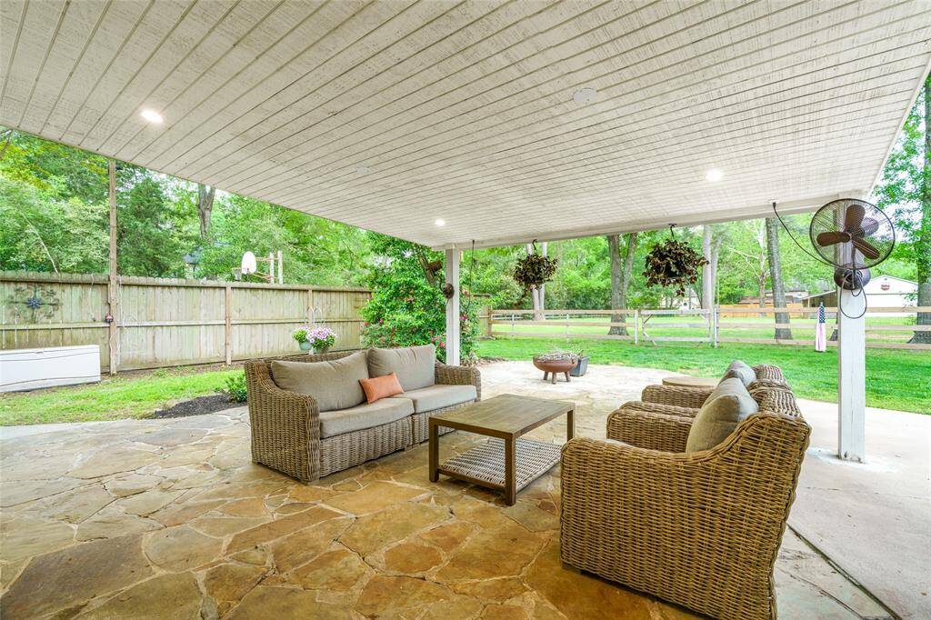 Covered back patio.