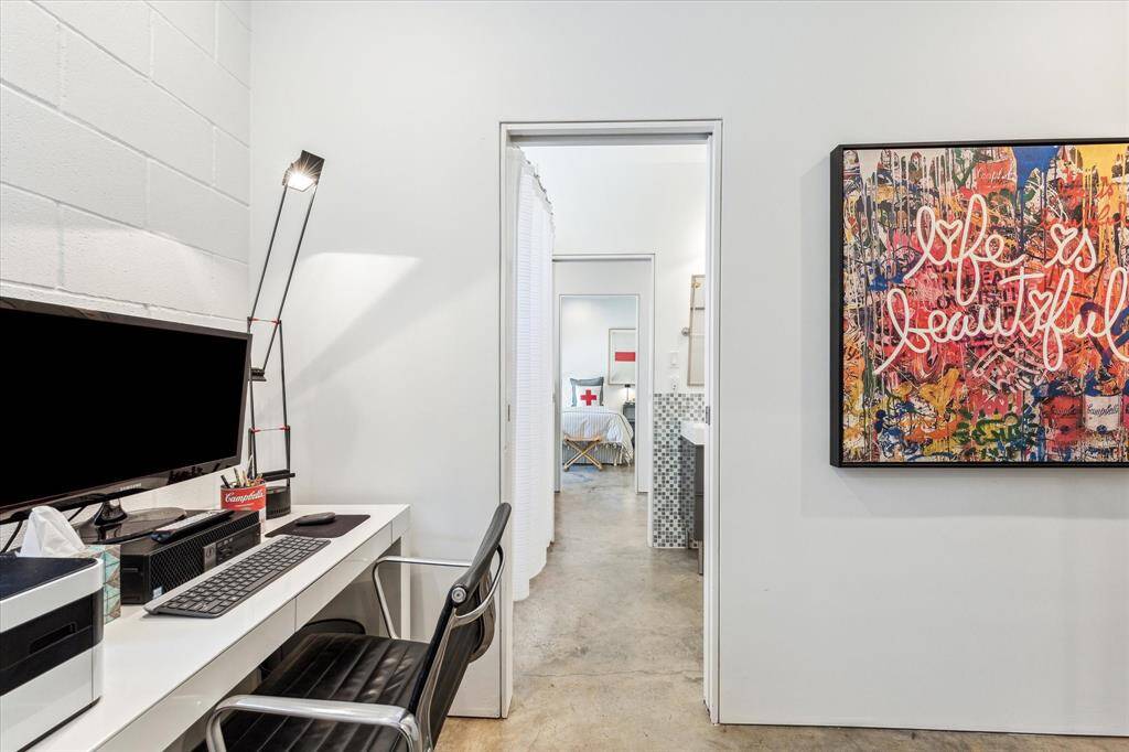 Tucked away in one of the versatile storage spaces, currently you'll find an office nook. Whether this is your permanent residence or a home away from home, we always need a computer space these days!