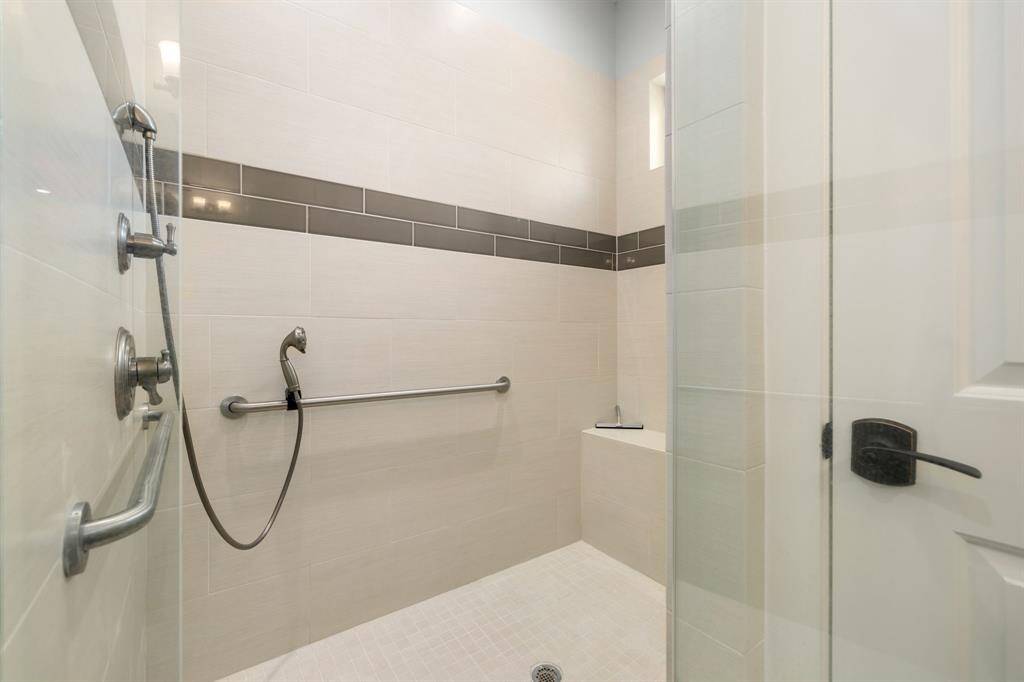 Shower located in the ensuite bathroom.