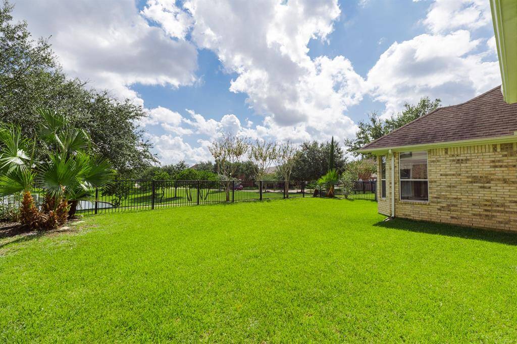 Backyard with water view