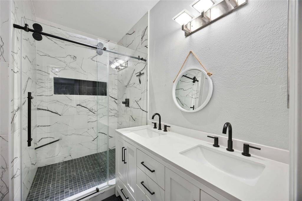 Renovated primary bathroom.