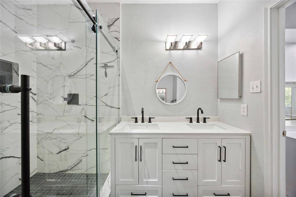 Renovated primary bathroom.