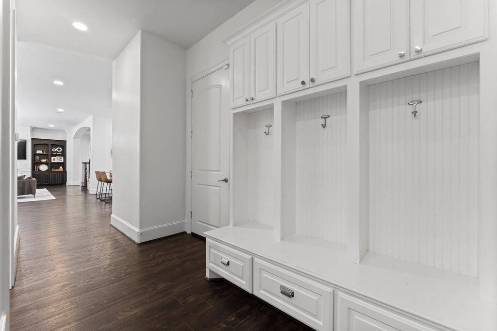 Mud are off the garage with ample storage.