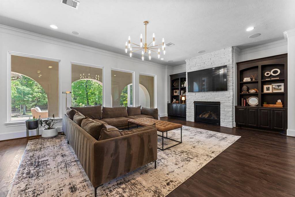 Another view of the family room, with views of the backyard oasis!