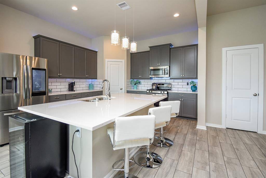kitchen with large island