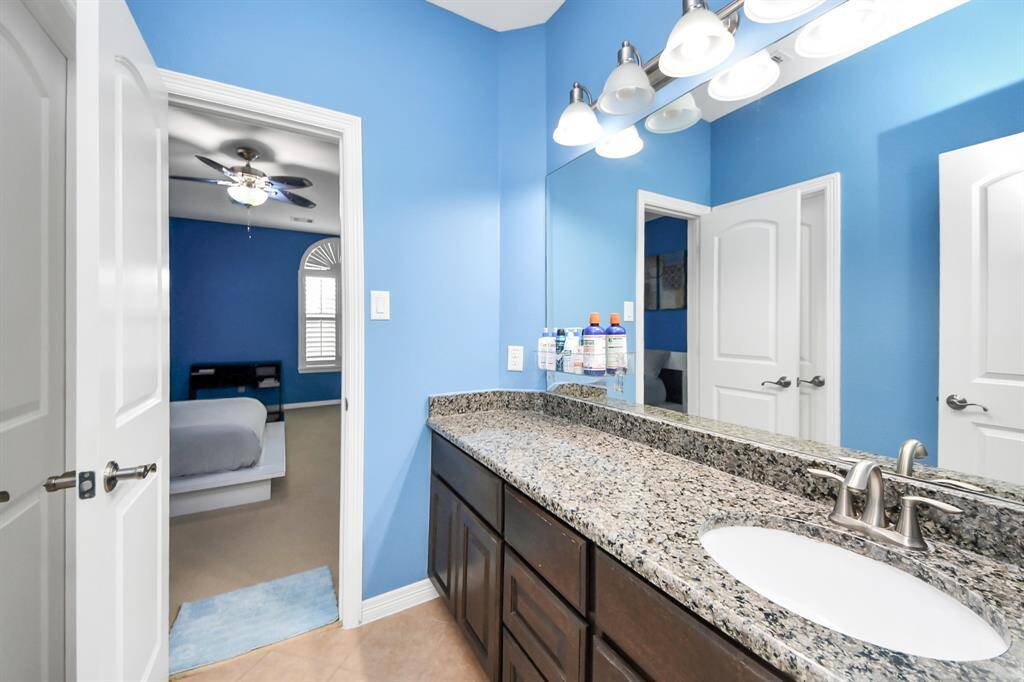 Jack and Jill bathroom connects you to the 3rd bedroom