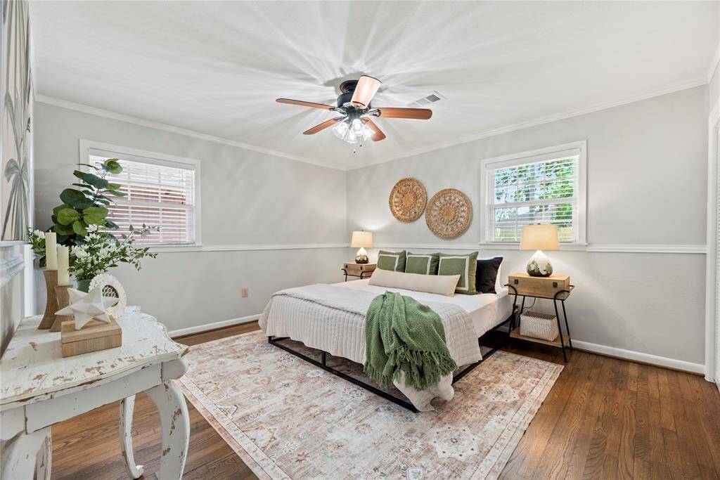 The primary bedroom is a private oasis.
