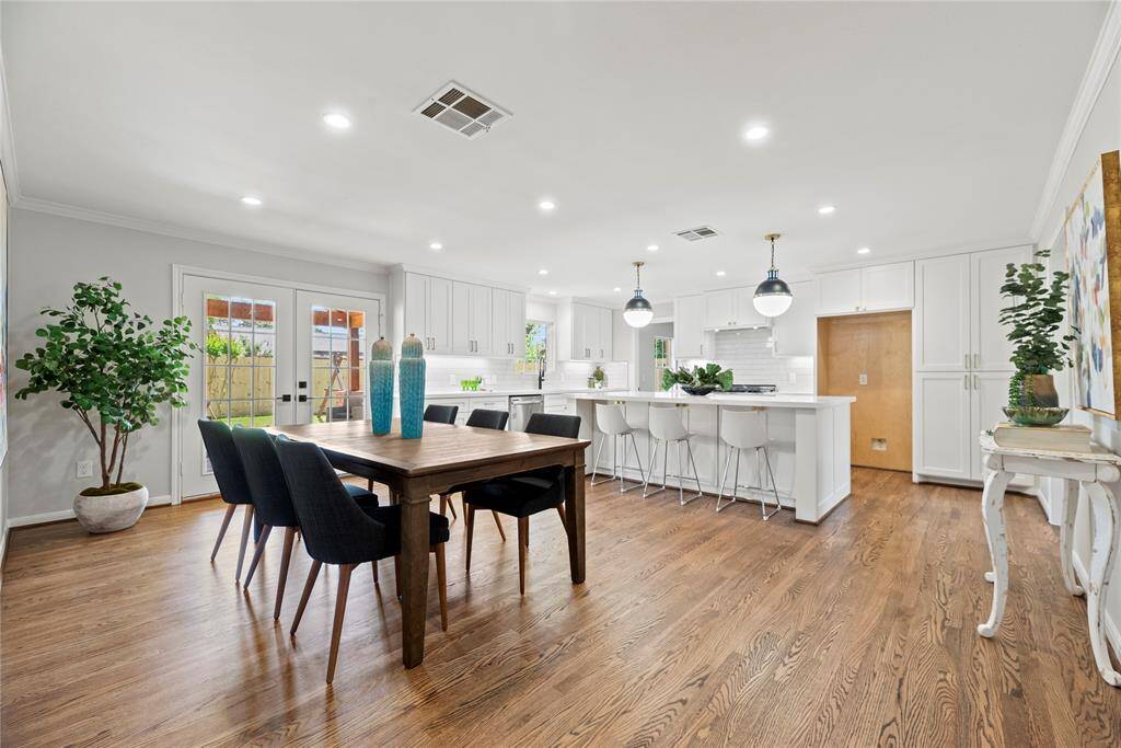The gorgeous updated kitchen and dining area is a showstopper!