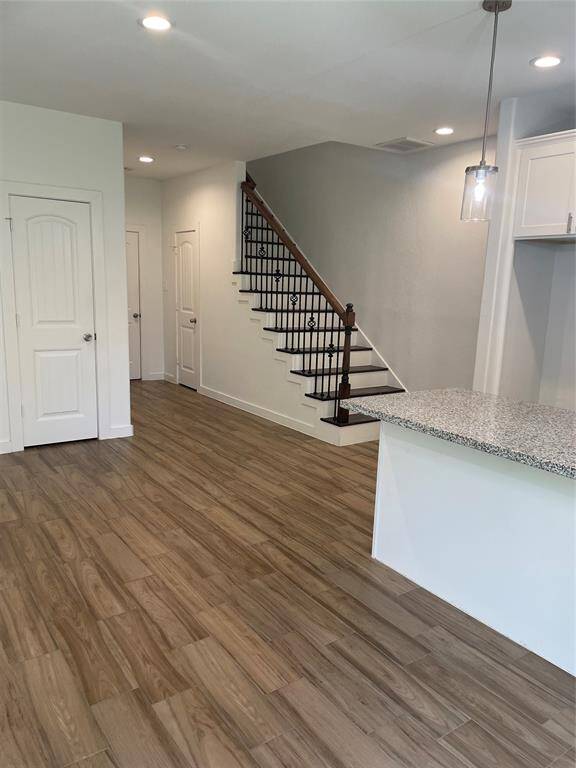 Living area with open kitchen