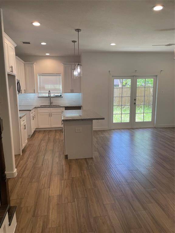 View of kitchen and living area