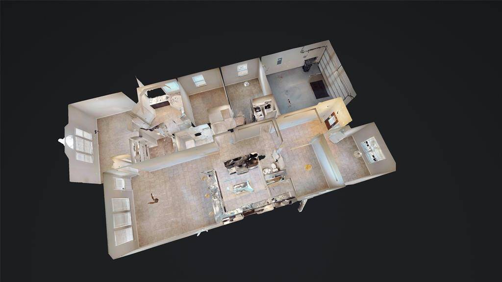 "Doll-house" view highlights the floor plan.