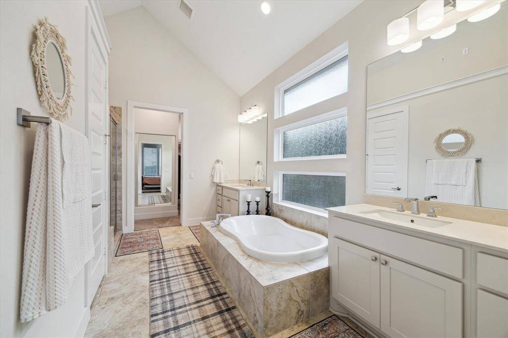Primary Bath with Large Soaking Tub and Double Sinks