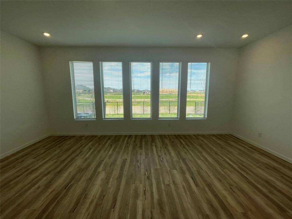 View from the kitchen of the family and dining area that overlooks the lake!