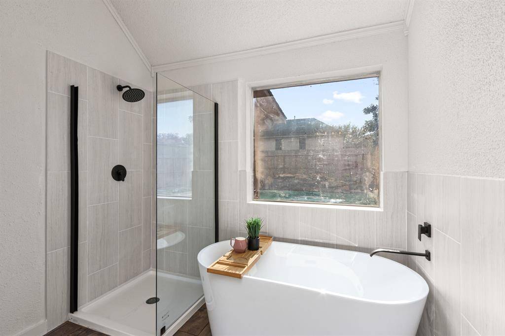 Freestanding tub and separate shower