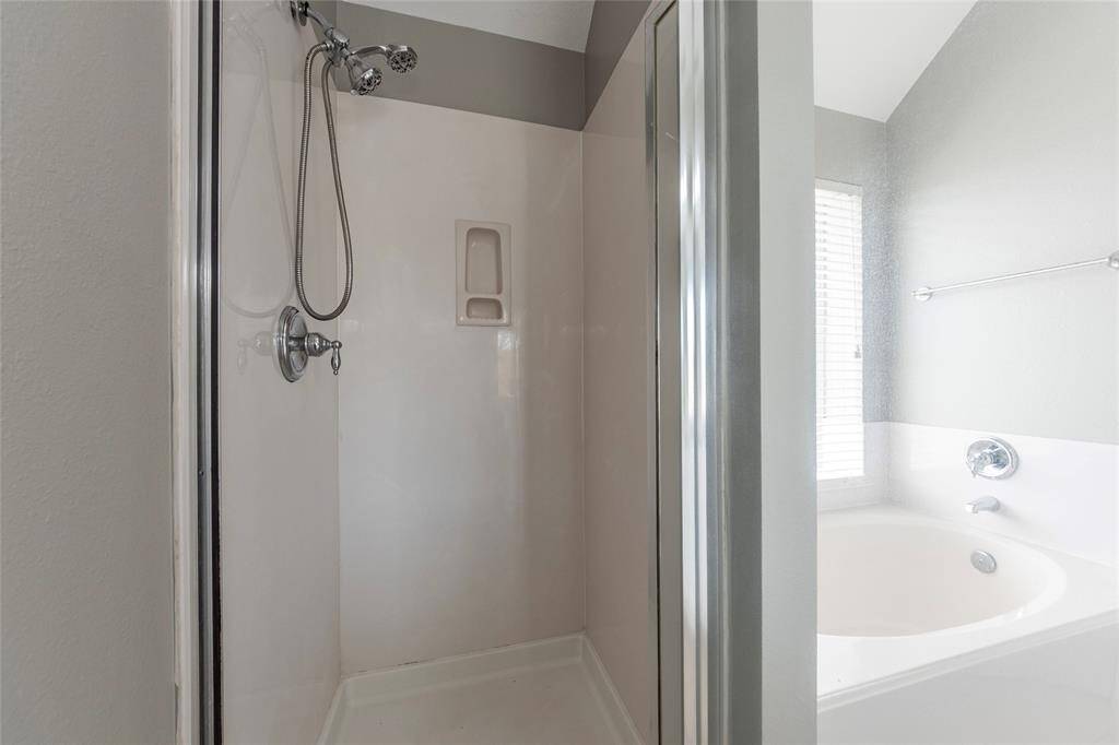 The walk-in shower