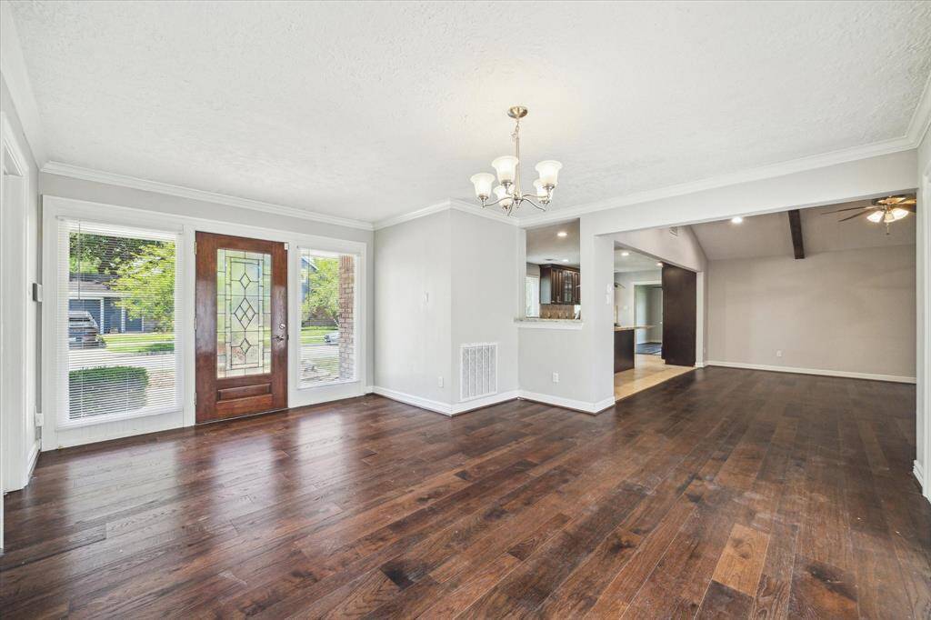 Breakfast room with side door entrance.