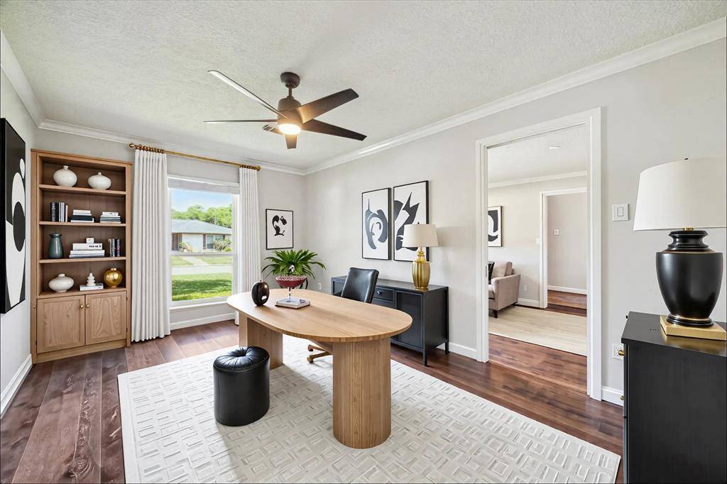 Work from home is easy with this spacious office.